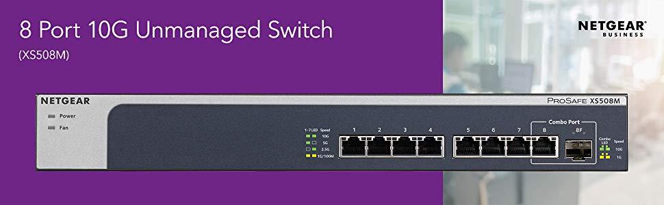 NETGEAR 8-Port 10G Multi-Gigabit Ethernet Unmanaged Switch (XS508M