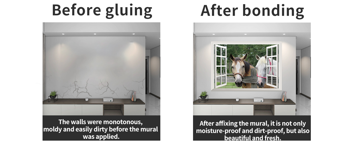 FLFK Fake Window Wall Sticker Sunset Beach Faux Window Wall Mural for