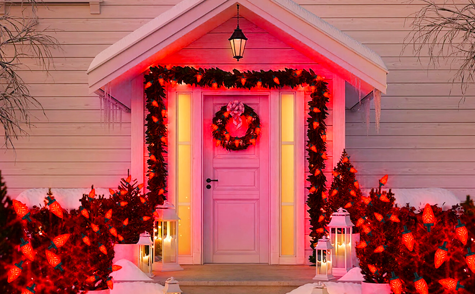 Brightown C9 LED Christmas String Lights, 33ft 50 LED Waterproof