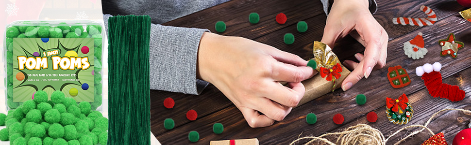 Pom Pom Pipe Cleaners Puff Balls