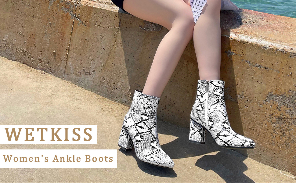 sock boots snake print