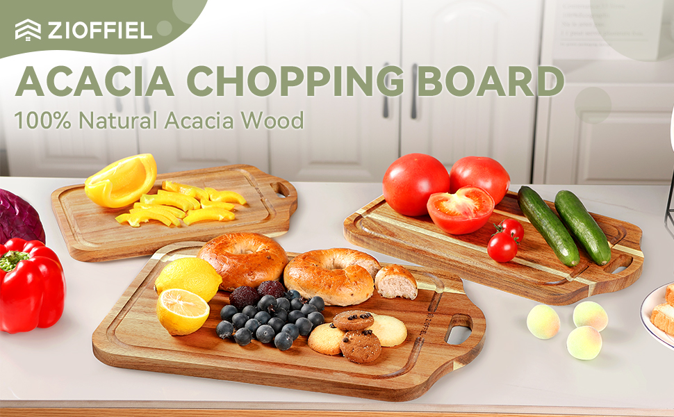 Acacia Wood Cutting Board Set
