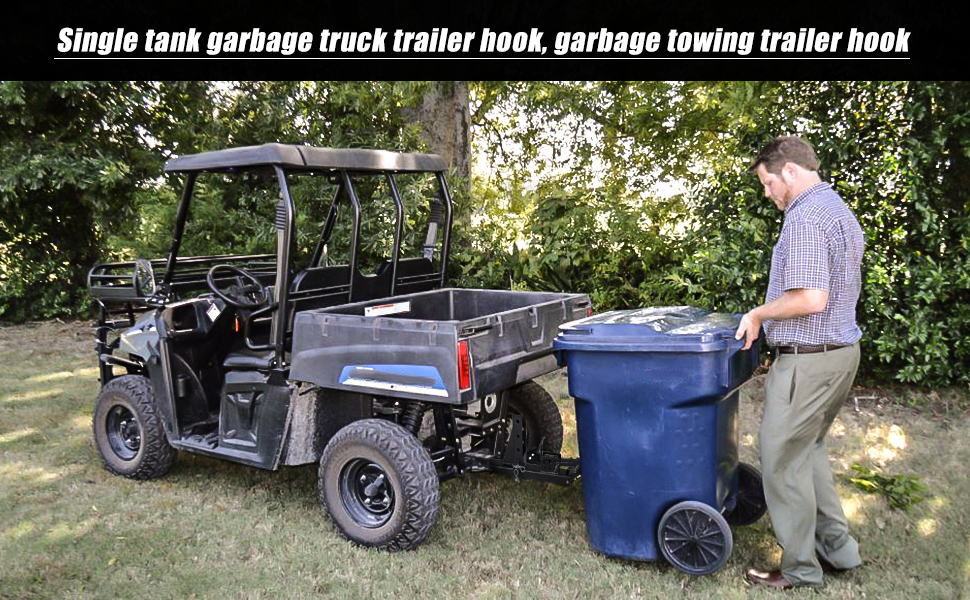 DING.PAI Trash Can Transporter Trailer Hitch with 2 Inch Receiver Fits Truck/Auto