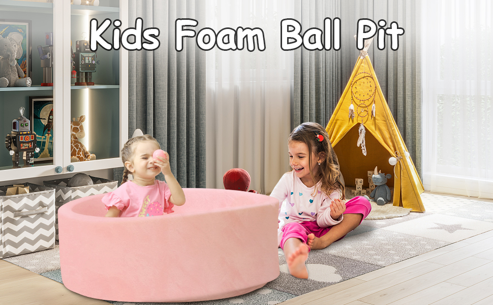 Foam Ball Pit for Toddlers, IAGBIBUI Round Soft Ball Pool