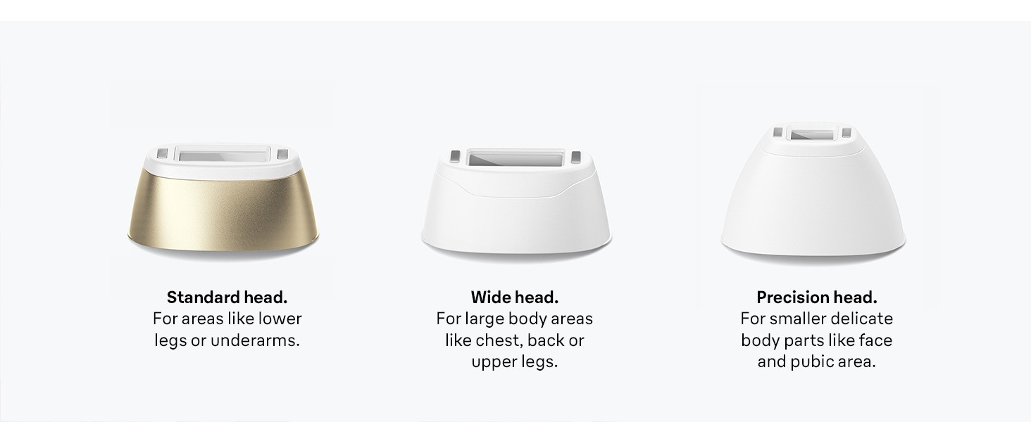 The Braun Silk expert Pro 5 IPL comes with standard, wide and precision heads.