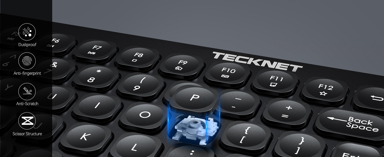 Wireless Keyboard and Mouse Set, 2.4G FullSize Ergonomic Cordless Keyboard and Mouse