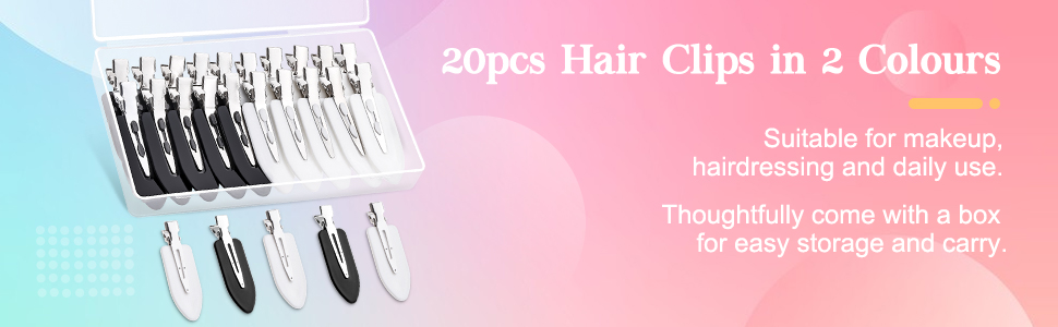 This hair clips set comes with a storage box, can be carried in a pocket, perfect for portable use.