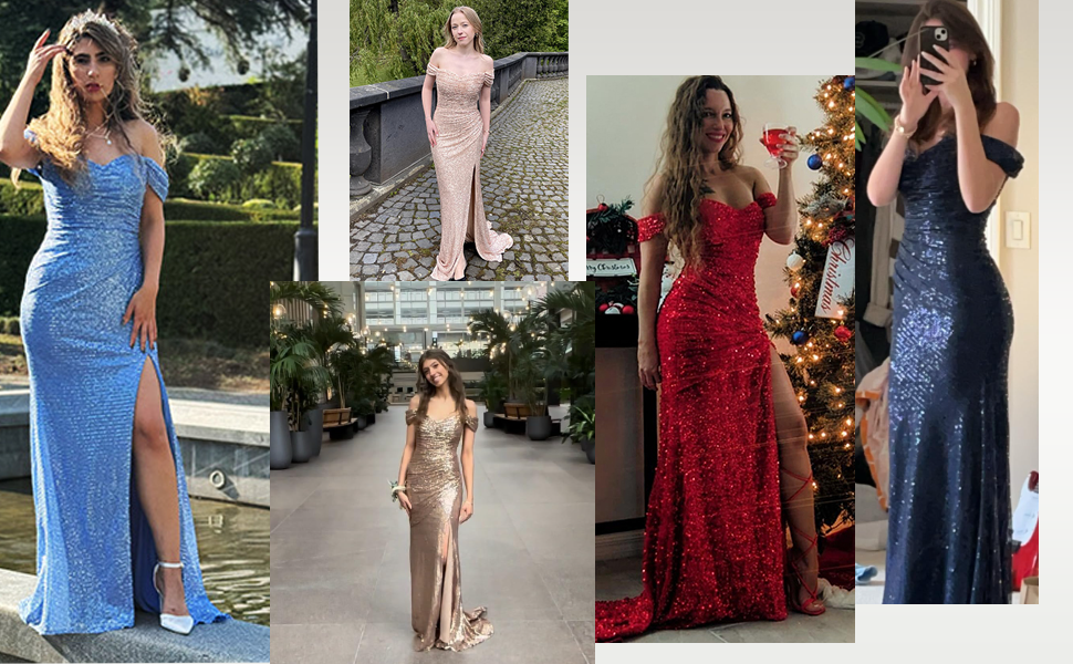Women Mermaid Evening Maxi Dress