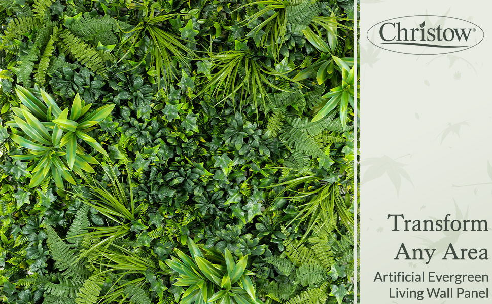 Christow Evergreen Artificial Plant Living Wall Panels, Garden Fence