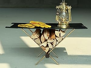 Amazon.co.jp: CAMPGEEKS 薪ラック 真鍮製コンパクトに収納薪