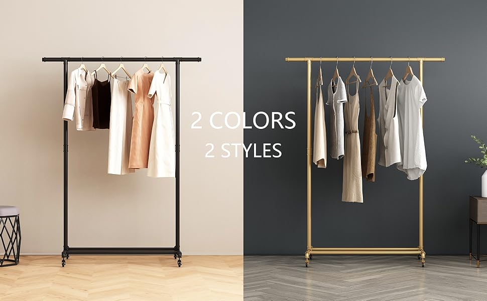 clothing rack with wheels