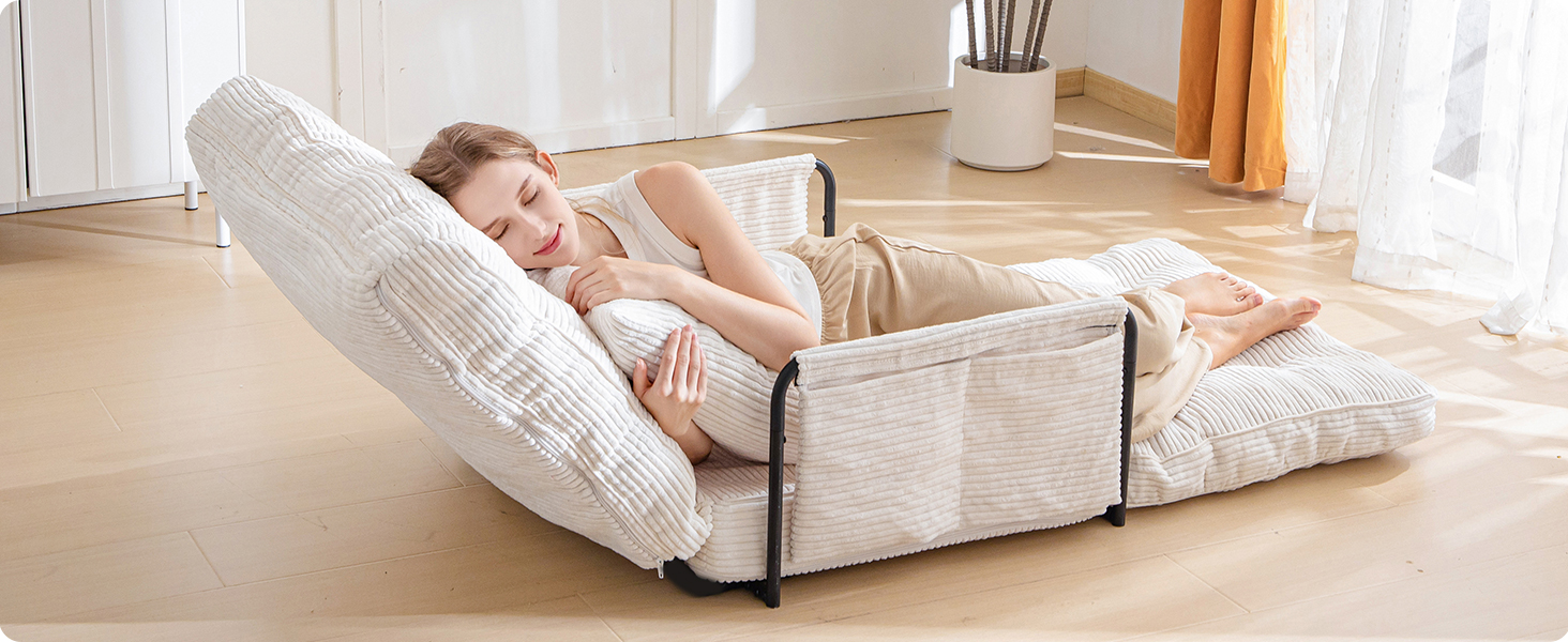 Adjustable Floor Sofa Couch with Pillow