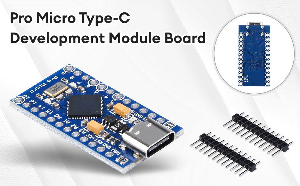 2 Moduli Pro Micro ATmega32U4 Con Type-C - Scheda Sviluppo 5V 16MHz Per Microcontrollori E DIY