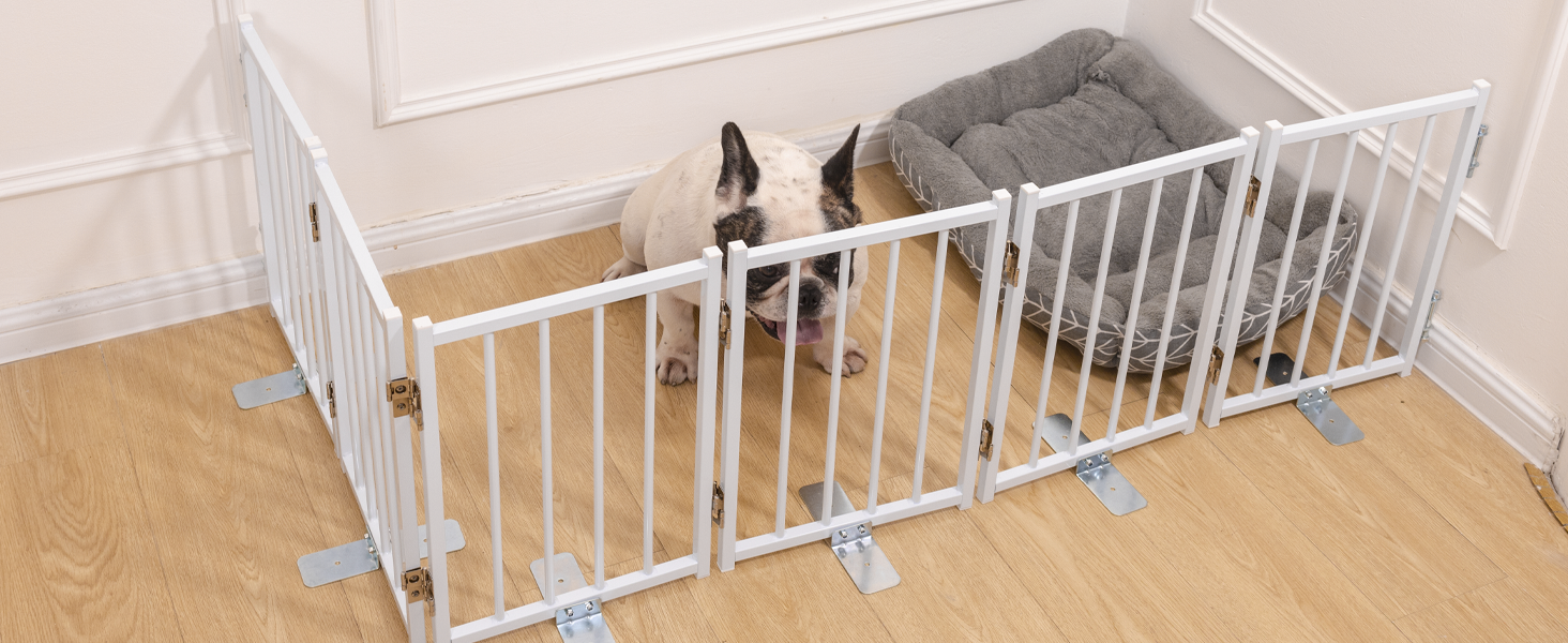 free standing small dog gate short indoor folding puppy fence foldable pet