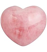 Rockcloud Healing Crystal Natural Rose Quartz Heart Love Carved Palm Worry Stone Chakra Reiki Bal...