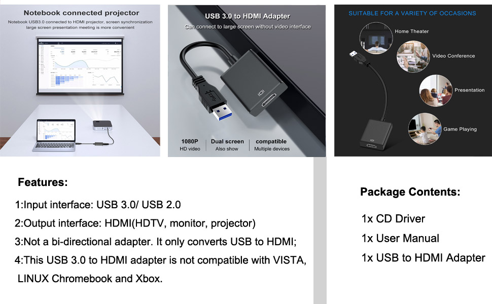 USB 3.0 to HDMI Adapter