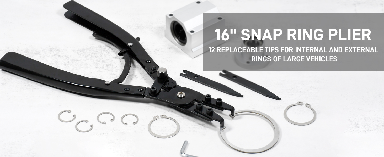 SMOTIVEPRO 16" Spindle Snap Ring Pliers Set, Internal and External Snap