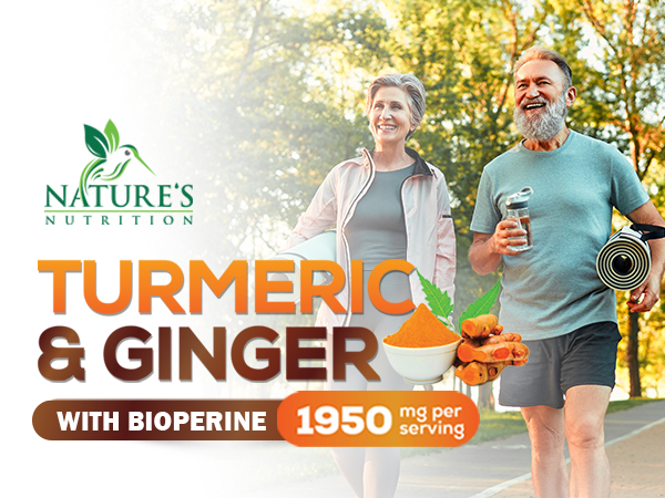 TURMERIC CURCUMIN SUPPLEMENT: with Ginger and BioPerine Black Pepper Extract for Best Absorption