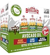 Boulder Canyon Avocado Oil Kettle Style Potato Chips Variety Pack, 18 Count - Gluten-Free, Non-GM...