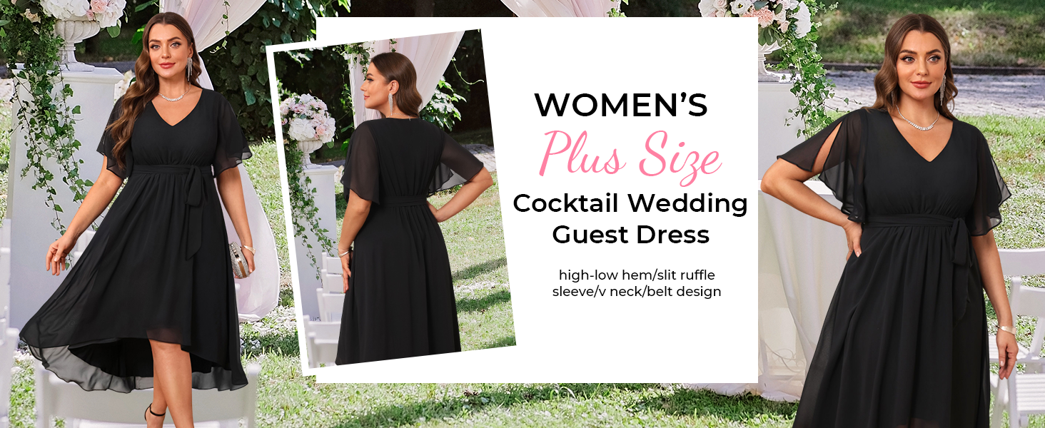 plus size cocktail wedding guest dress