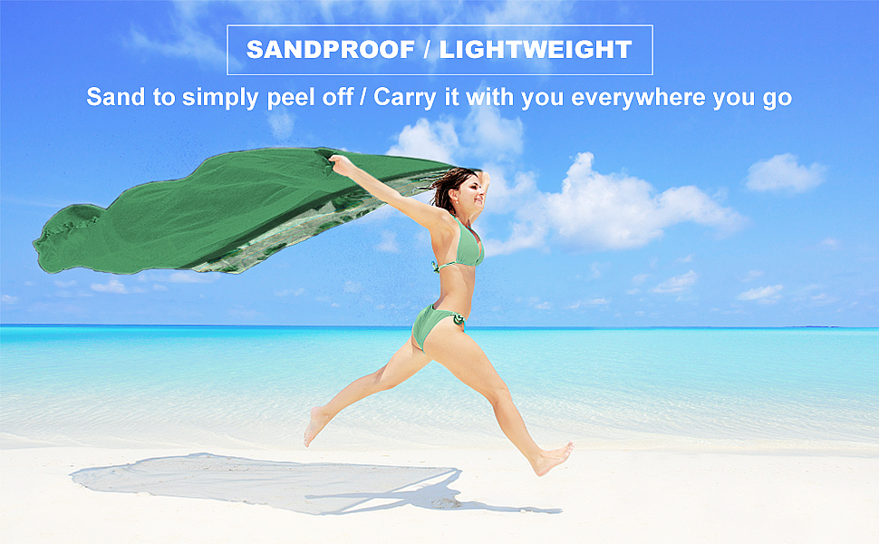 PONAPO Beach Blanket Waterproof Sandproof, Picnic Blanket, Large Beach Mat 47