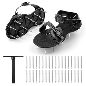Yuepin Lawn Aerator Shoes, Garden Grass Aerator Spiked Sandals With Lock Belt | UK