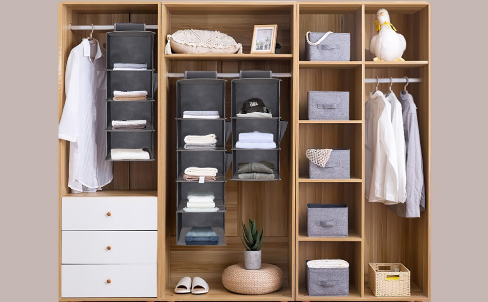 Mgee Hanging Storage Hanging Shelf Wardrobe Organiser Door Hanging