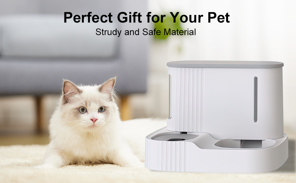 Automatic Dog Cat Feeder and Water Dispenser, Gravity Pet Feeder and