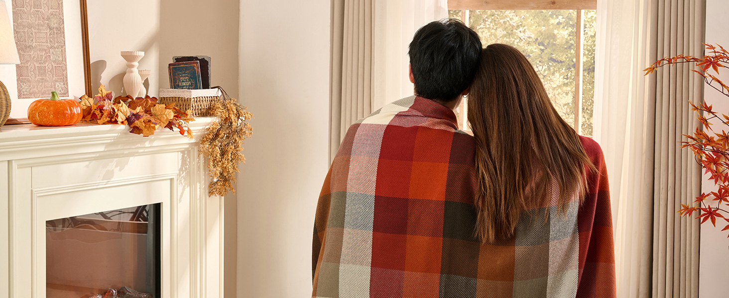 Fall Plaid Throw Blanket