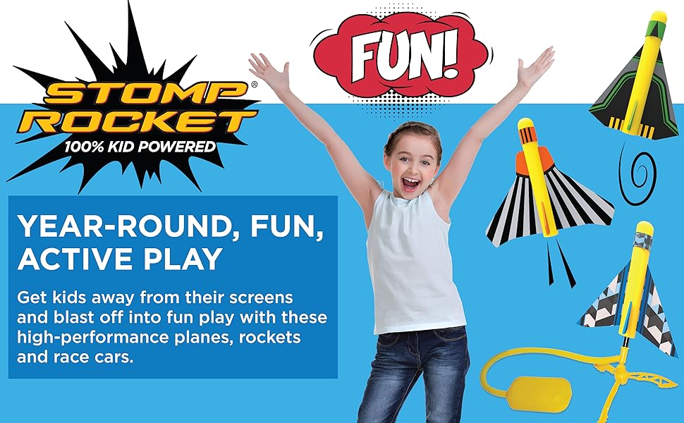 stomprocket blast off shoots to 100 feet year round active play outdoor indoor STEM fun kid powered
