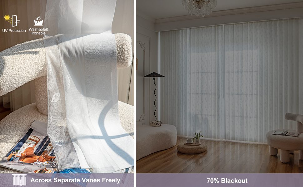 Graywind Manual Sheer Vertical Blinds Custom Size Adjust