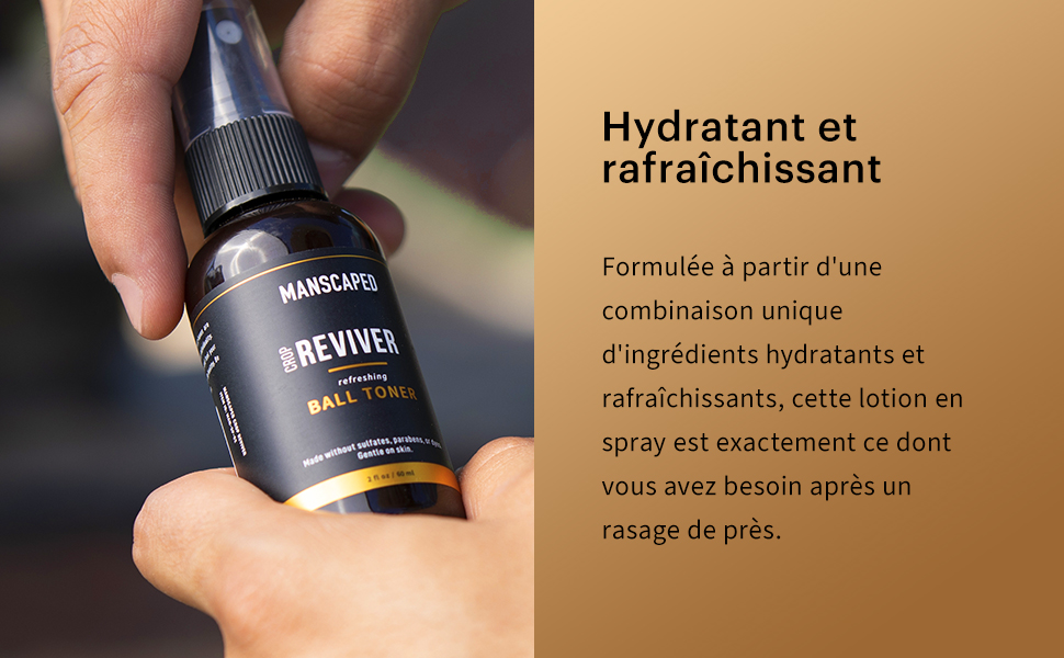 MANSCAPED™ The Crop Reviver™, Spray Corporel Hydratant et Rafraîchissant pour Homme, Spray anti