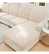 NAISI Waterproof Couch Cushion Covers Thick Velvet Fabric Washable Sofa Slipcovers Sectional Couc...