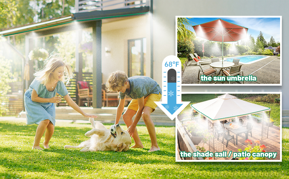 Misters for Outside Patio 65FT(20M) Mister System, 20