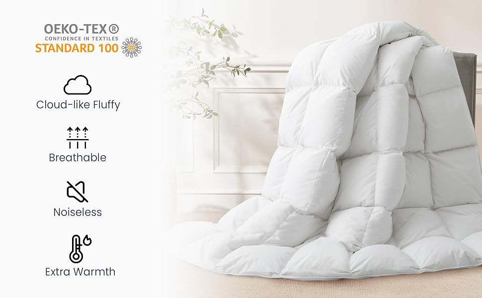 puredown® Down Comforter King Size, Extra Warmth