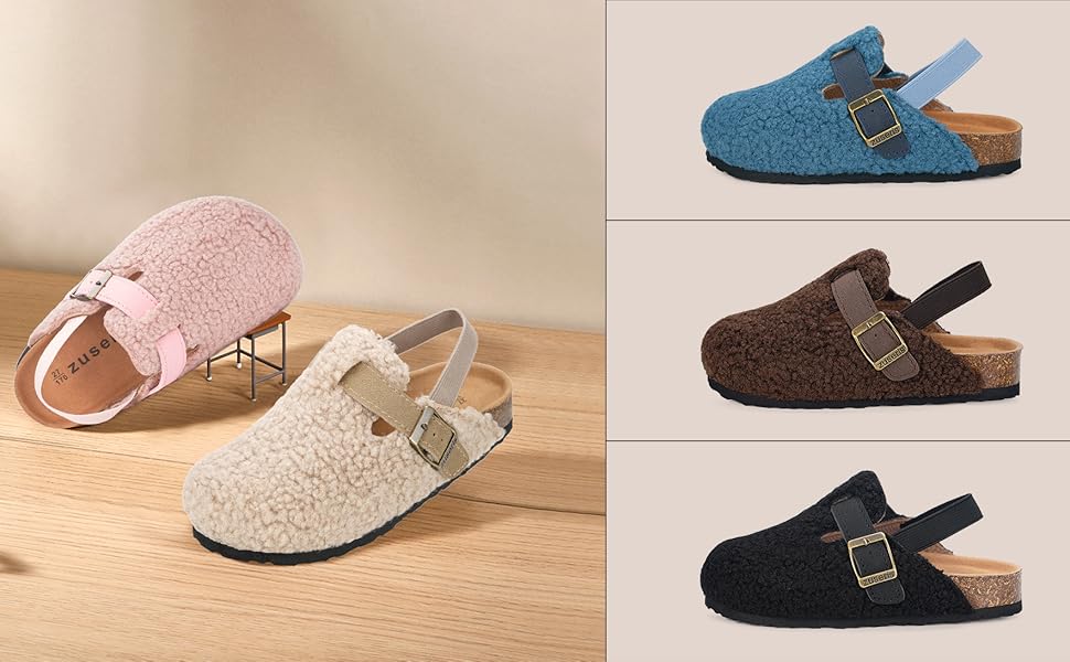 fuzzy clogs for kids