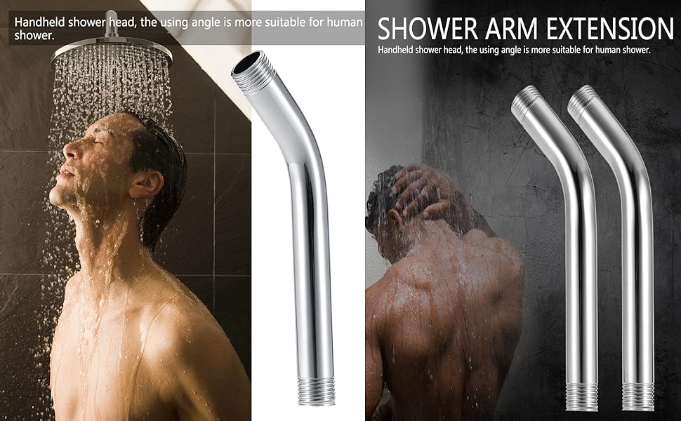 G1/2" Coupling Thread Shower Arm Stainless Steel Wall Mounted Shower