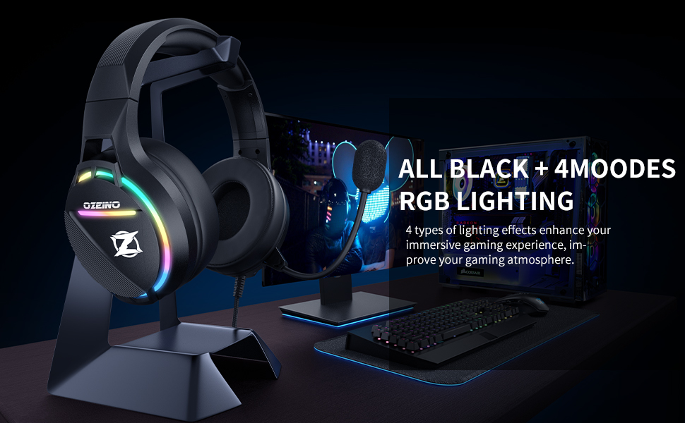 Gaming Headset for PS4, PS5, PC, Xbox One, 3D Stereo