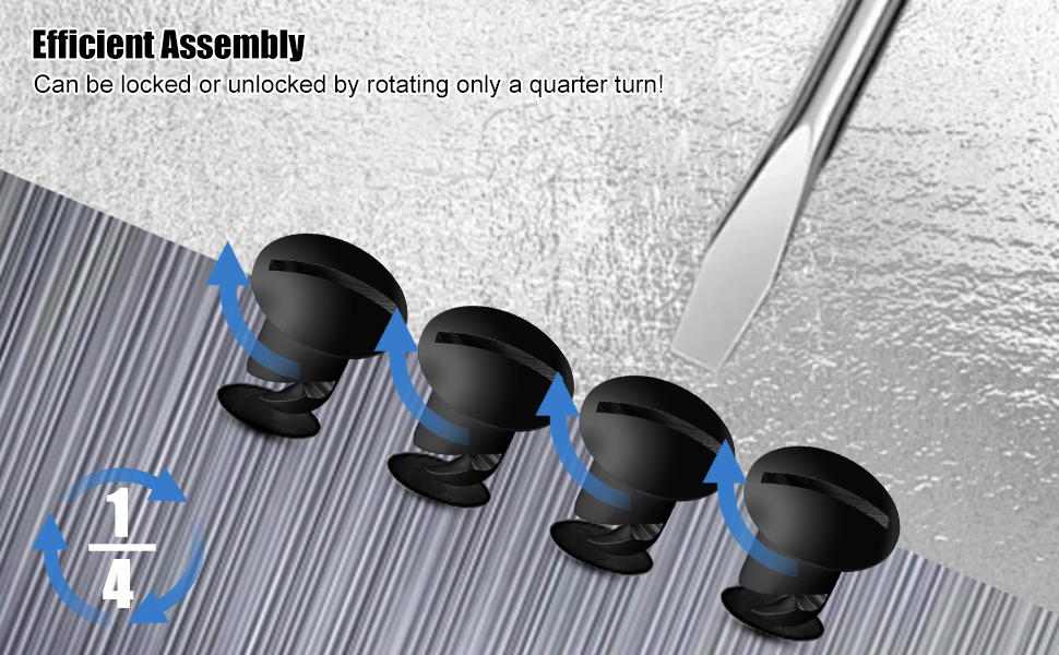 500 Grip 7/16" Quarter Turn Fasteners, Aluminum Button Oval Head Fastener Set,