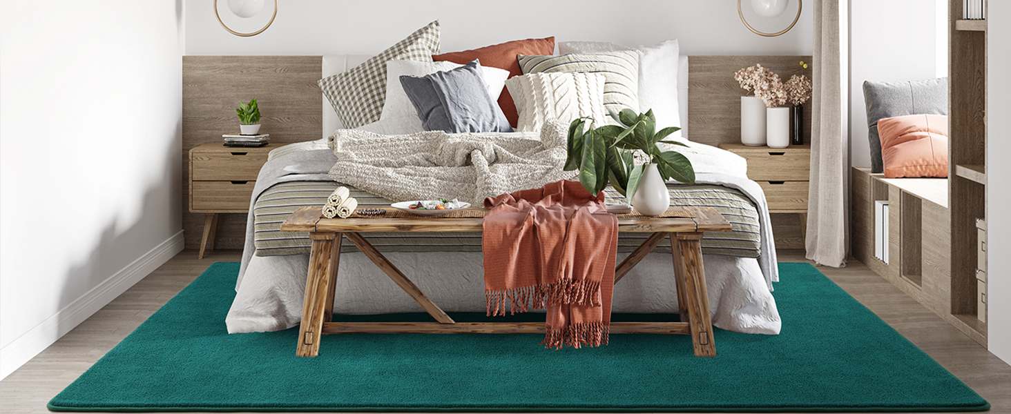 Keeko Soft Area Rugs for Bedroom Living Room, 4x6 Green