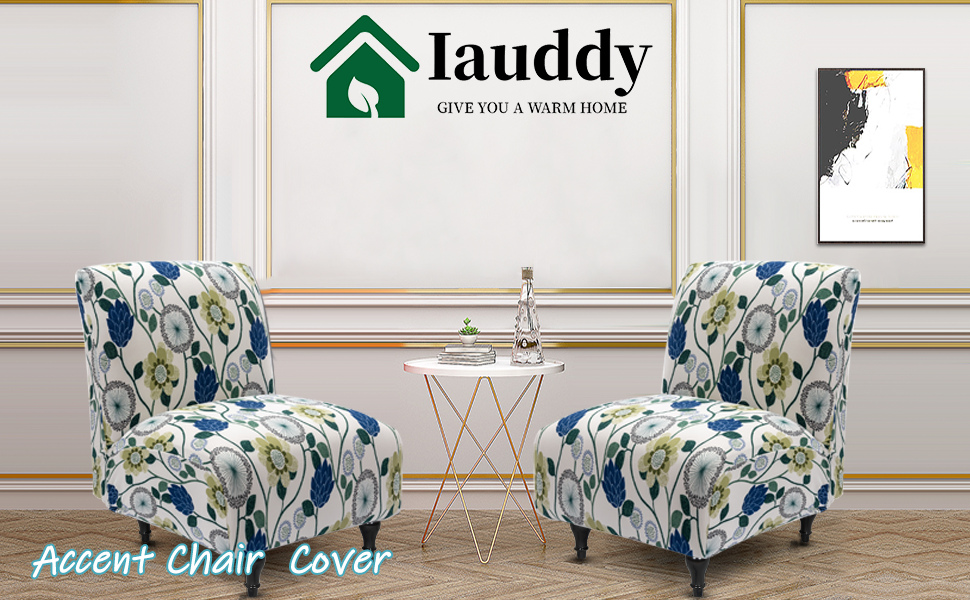 Iauddy Armless Accent Slipper Chair Cover Slipcover,Stretch