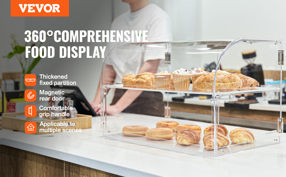 VEVOR Pastry Display Case, 2Tier Commercial Countertop