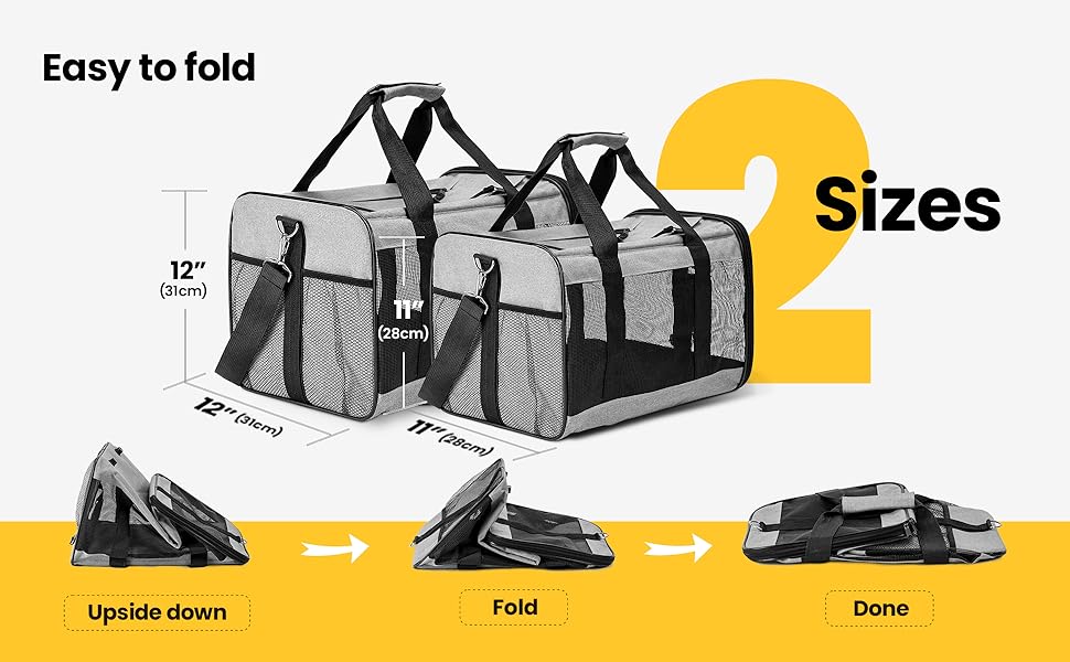 Conlun Dog Carrier Soft Sided, Large Cat Carrier with Inner Safety