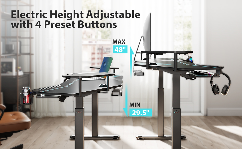 Desk height adjustable electric
