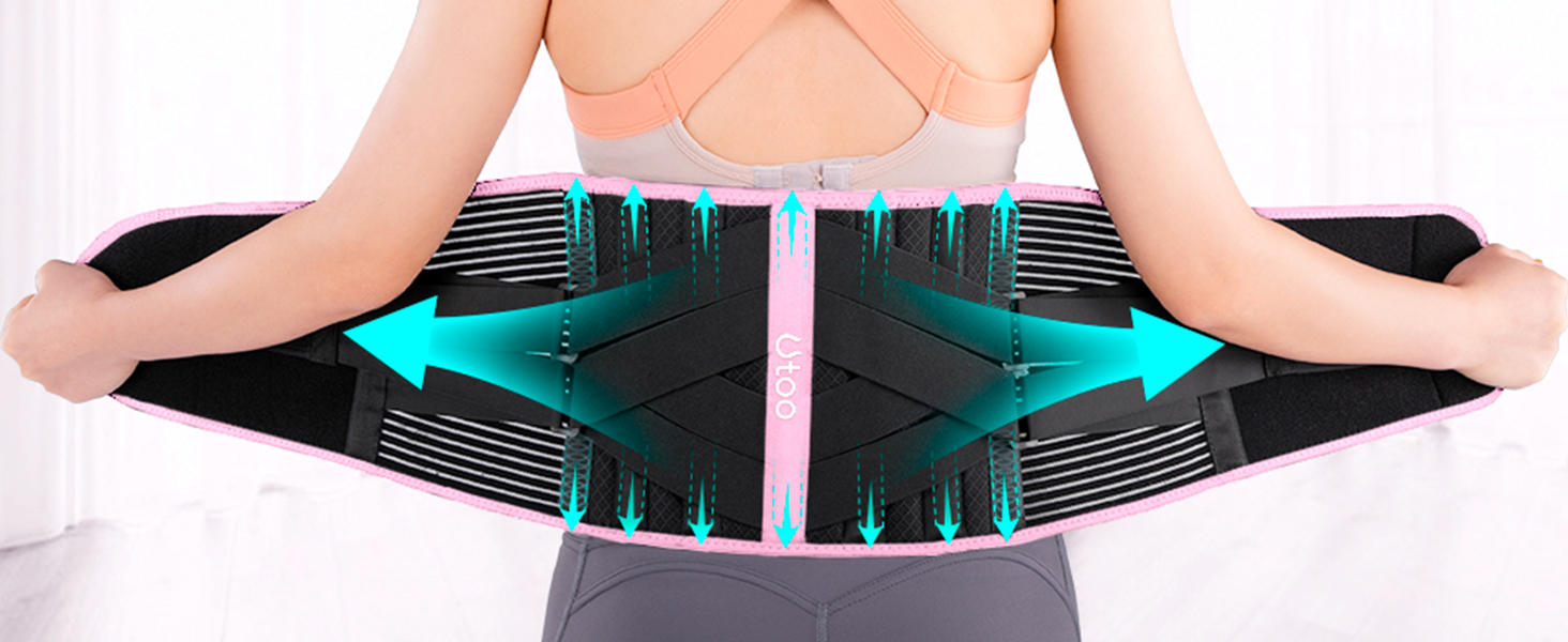 Utoo Back Brace for Lower Back Pain Women Men