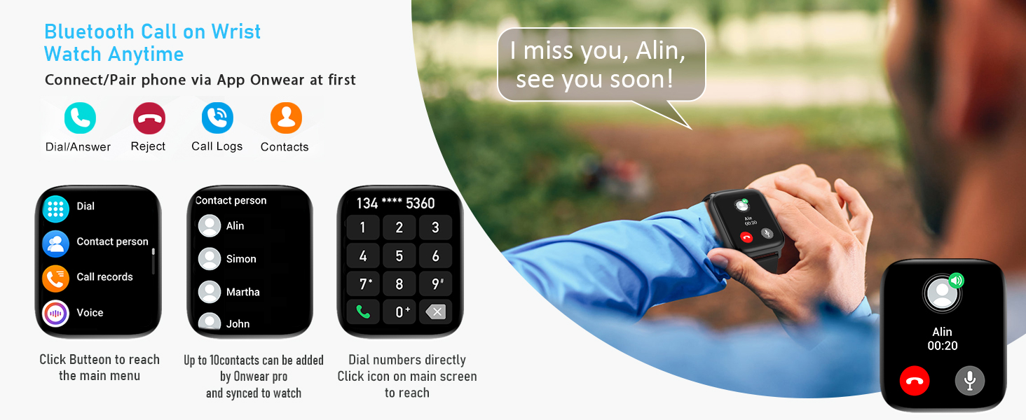 Smart Watches w Bluetooth Calling Dial for women men