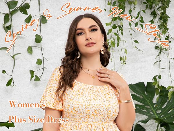 KOJOOIN Plus Size Summer Dress Womens Plus Size Clothing