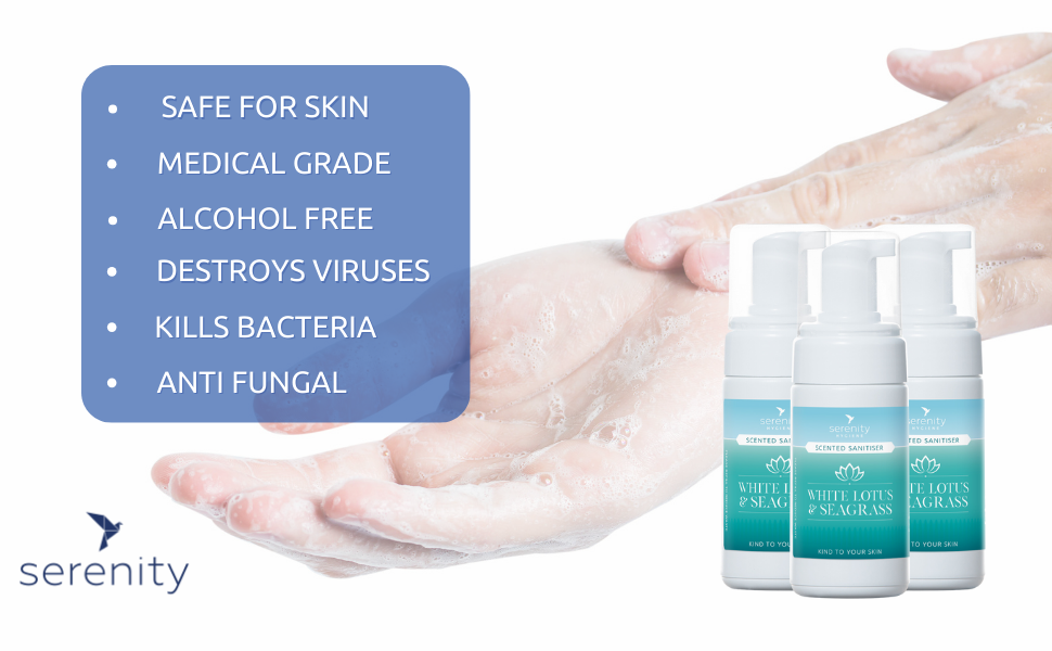 scented white lotus foam sanitiser gel