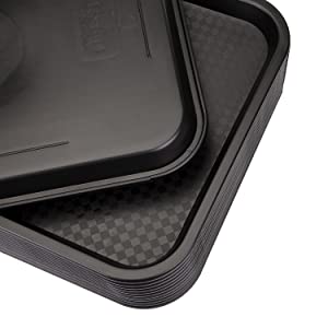 Plastic Restaurant Serving Tray for Coffee Table, Kitchen, Party, Black 