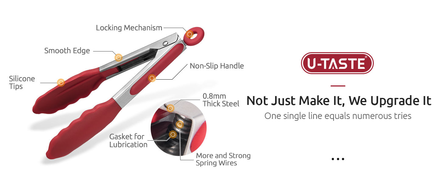 Kitchen CookingTongs with Silicone Tips